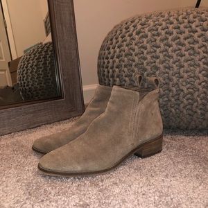 Tan suede booties